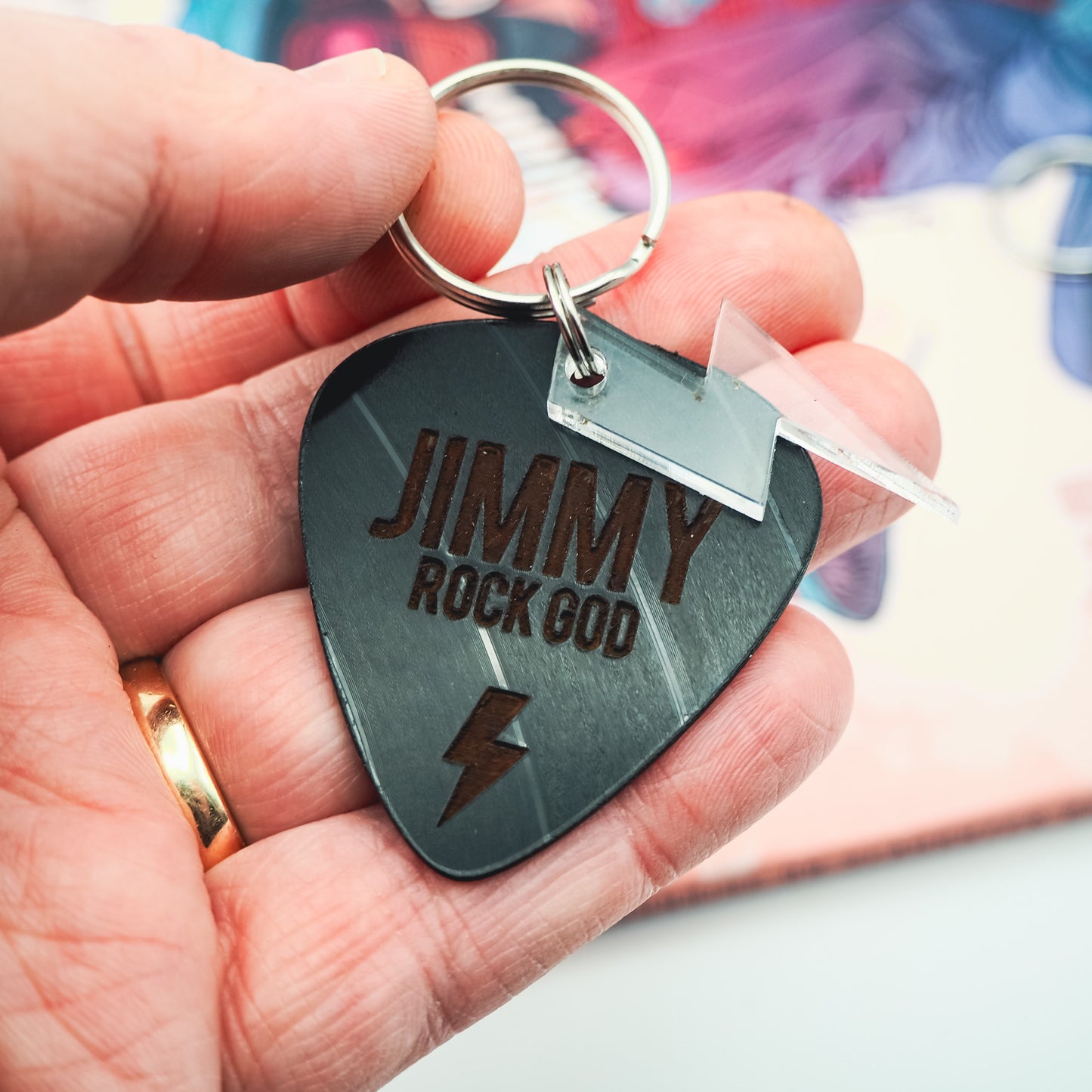 Personalised Upcycled Vinyl Record Keyring
