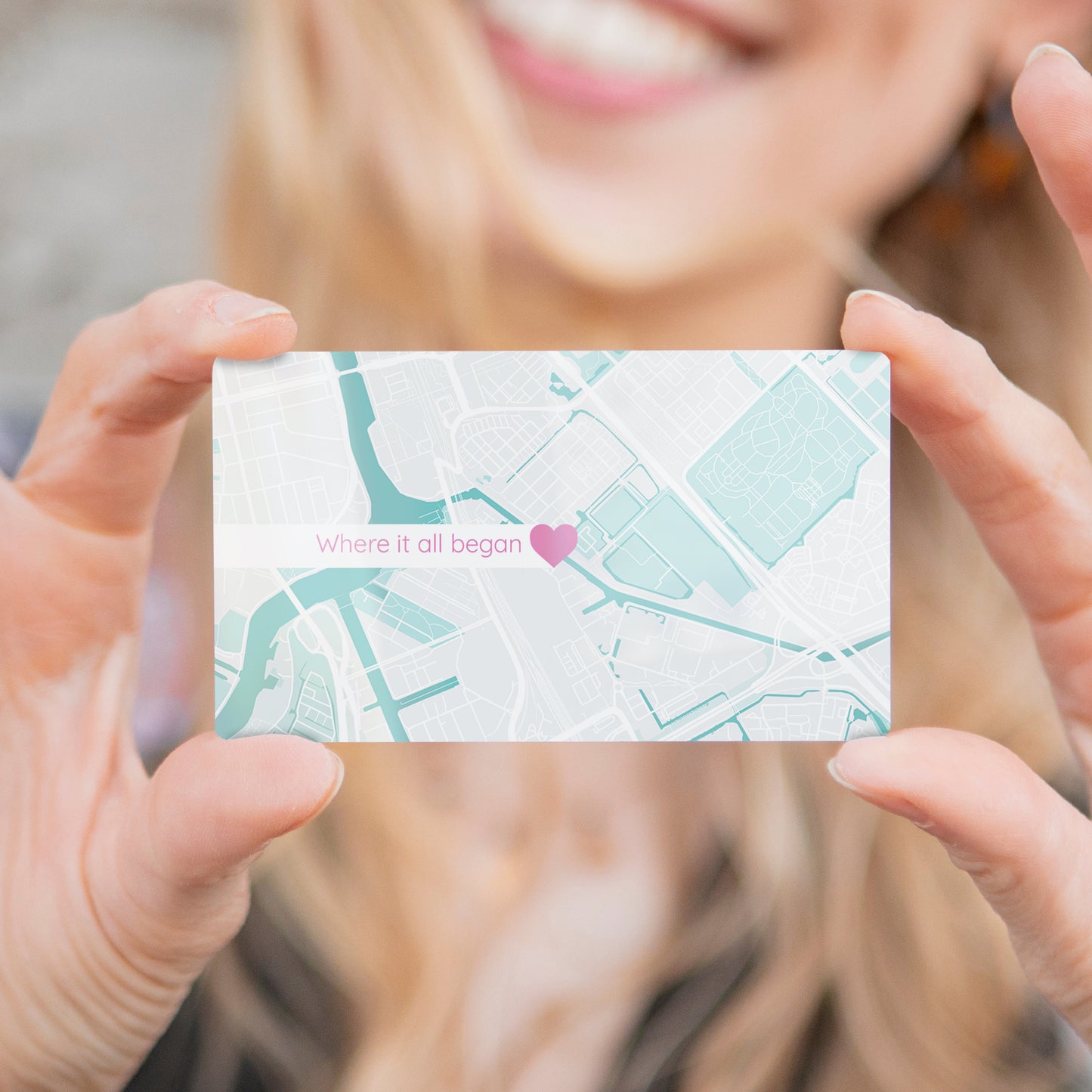 Map Wallet Card with Personalised Message