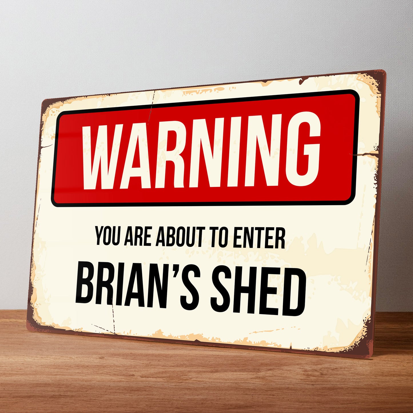 Mancave, Shed, Workshop or Garage Metal Personalised Warning Sign
