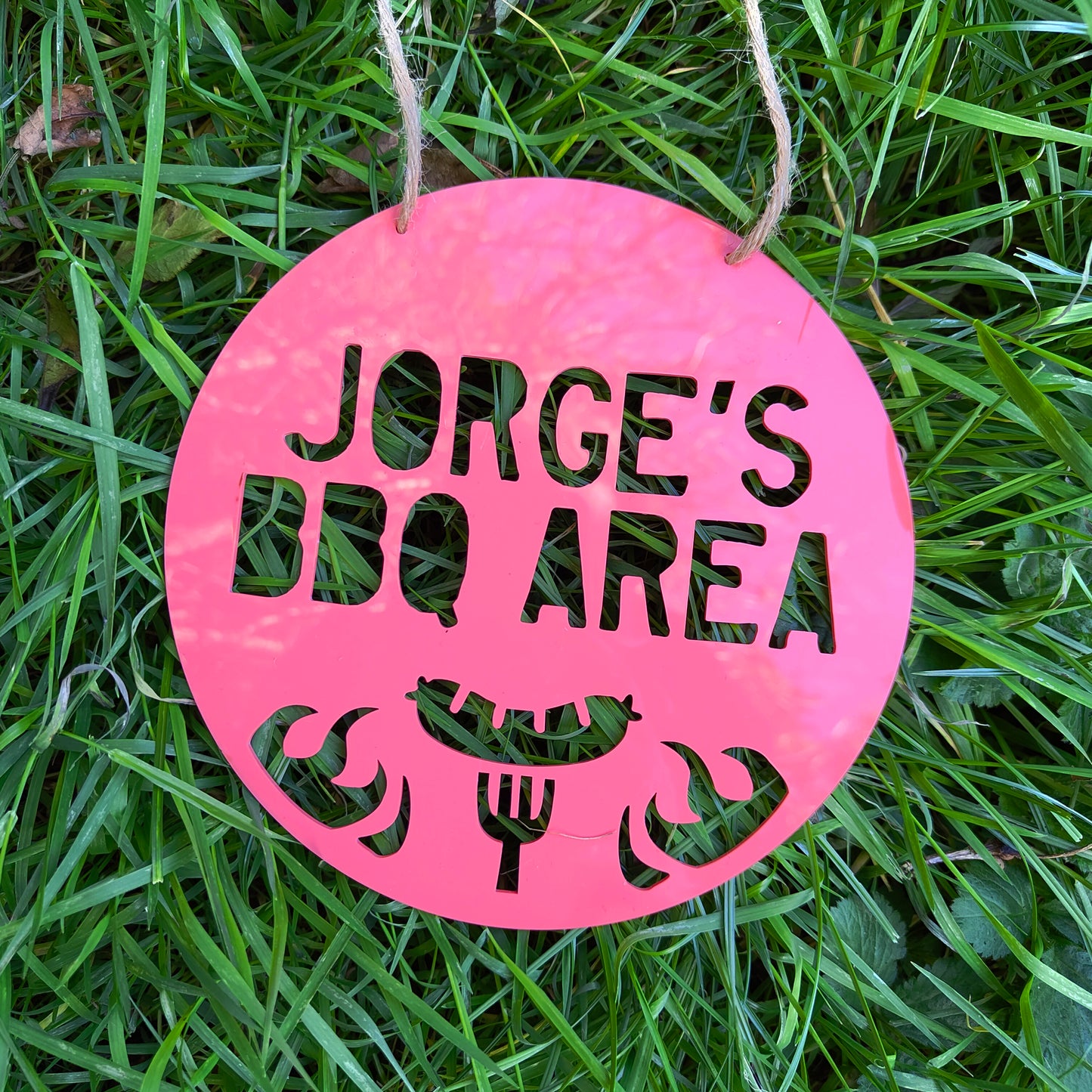 Personalised Hanging Acrylic or Wooden Laser Cut BBQ Area Sign