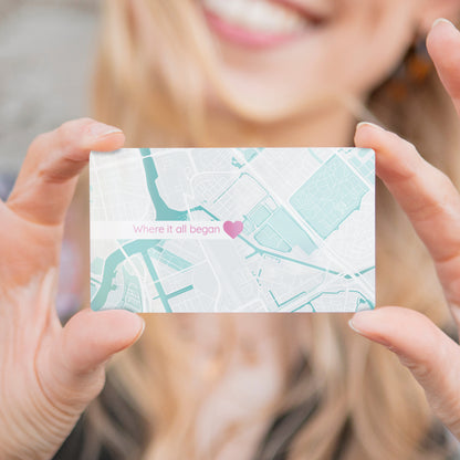 Map Wallet Card with Personalised Message