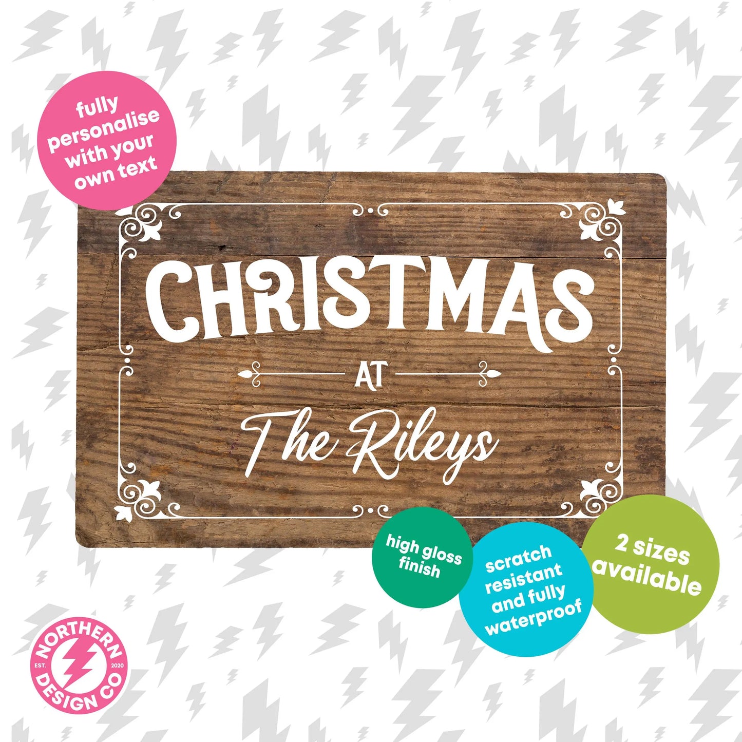 Family Christmas Personalised Metal Wall Sign