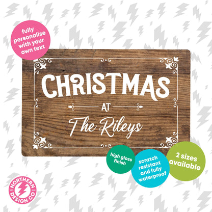 Family Christmas Personalised Metal Wall Sign