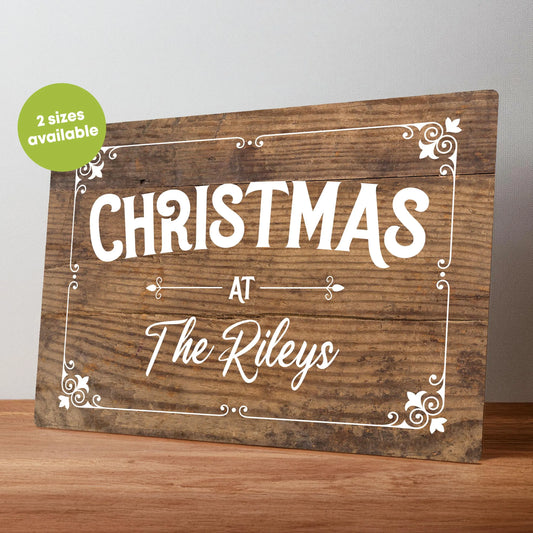 Family Christmas Personalised Metal Wall Sign