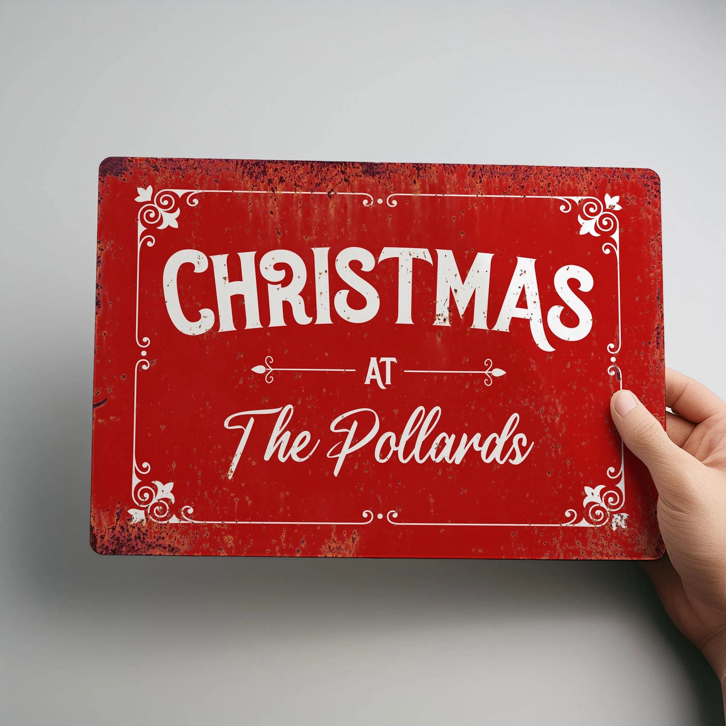 Family Christmas Personalised Metal Wall Sign