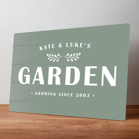 Family Garden Personalised Metal Wall Sign