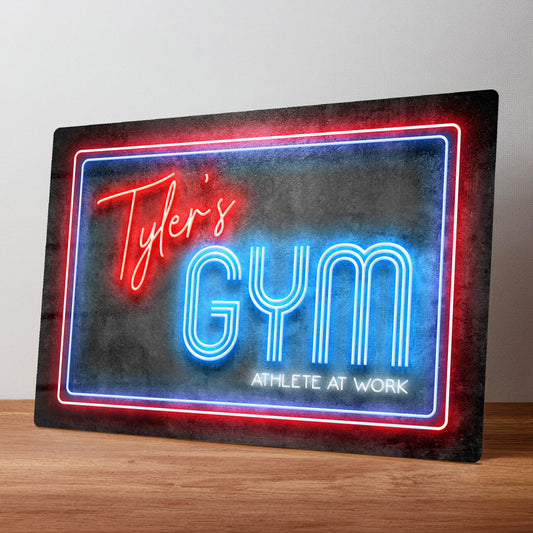 Home Gym Neon Style Personalised Metal Wall Sign