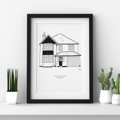 Personalised House Portrait from Photo Custom Digital Home Illustration