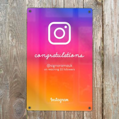 Custom Instagram Milestone Plaque Personalised Social Media Award Sign Influencer Celebration Display