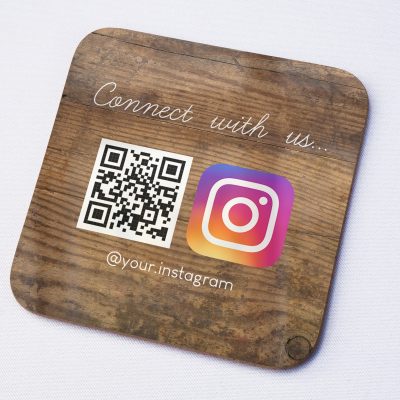 Personalised Beautician QR Code Coaster – Custom Instagram and Facebook Coaster, Social Media Decor for Nail & Beauty Salons