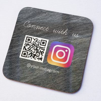 Personalised Beautician QR Code Coaster / Instagram / Facebook / Social Media / Nail Salon / Beauty Salon