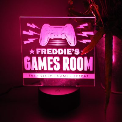 Personalised Games Room LED Sign Custom Name Night Light Wall Art Gaming Decoration