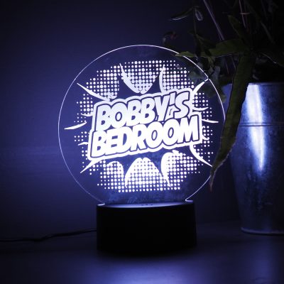 Custom Superhero Lamp Personalised Gift for Boys Bedroom Night Light