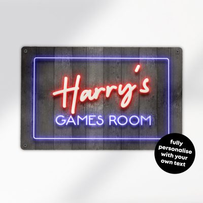 Personalised Gaming Room Sign Neon Style Wall Art Custom Gamer Lounge Decoration