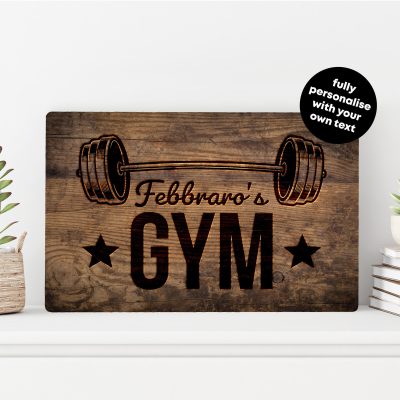 Personalised Gym Sign Custom Metal Workout Plaque Home Fitness Studio Wall Art Decoration