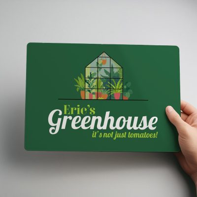 Personalised Greenhouse Sign Custom Metal Plaque Gardener Christmas Gift for Nan Mum