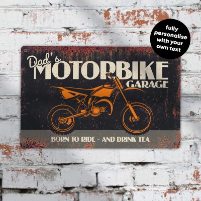 Personalised Motorbike Garage Sign Biker Man Cave Decor Dad Christmas Gift Plaque