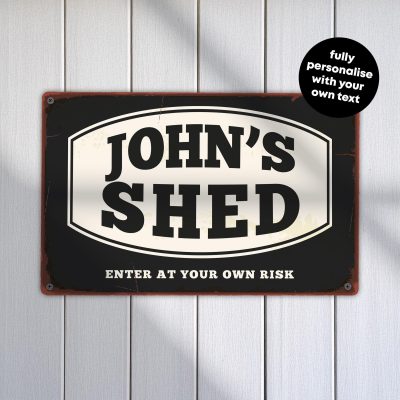 Personalised Workshop Sign Custom Printed Aluminium Plaque Shed Decor Dad Christmas Gift