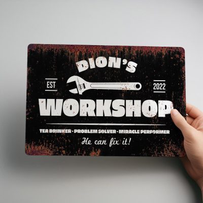 Custom Shed Sign Personalised DIY Workshop Plaque Printed Aluminium Decor