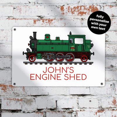 Personalised Model Railway Sign Retirement Gift for Dad Him Train Room Decor