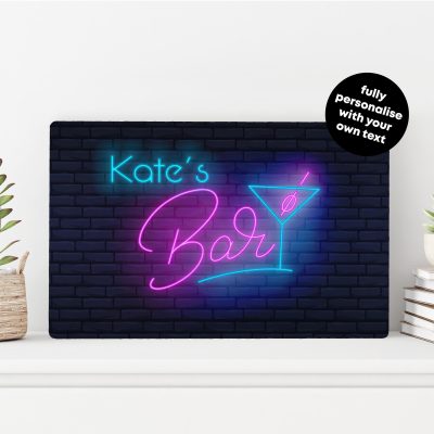Personalised Beer Garden Sign Neon Style for Outdoor Pub Dad Christmas Gift Decor