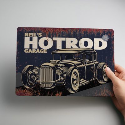 Personalised Hotrod Garage Sign Custom Car Enthusiast Wall Art Vintage Workshop Decoration Plaque