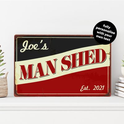 Vintage Garage Man Cave Sign Personalised Metal Wall Art Classic Car Decor Gift