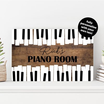 Vintage Grand Piano Sign for Music Room Decor Classical Pianist Gift for Grandad