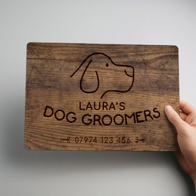 Personalised Dog Grooming Salon Sign Custom Metal Wall Art Pet Shop Parlour Decoration