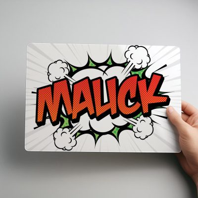 Personalised Superhero Sign Custom Comic Book Wall Art Gift for Boys Girls Bedroom