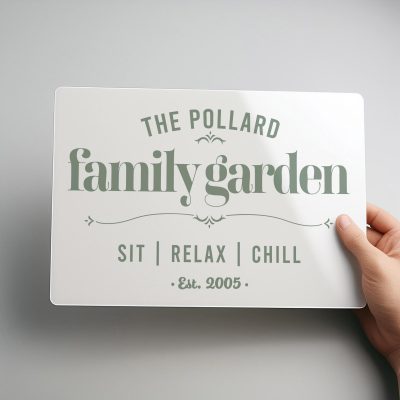 Personalised Family Garden Sign Custom Aluminium Outdoor Wall Art Yard Decoration Plaque