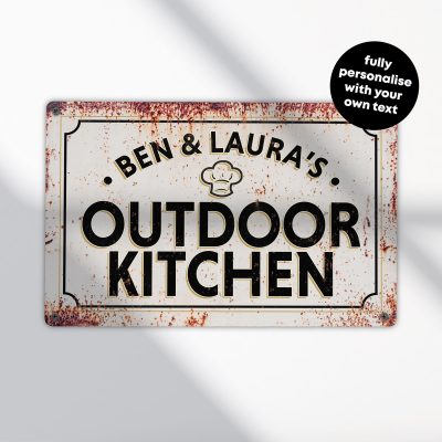 Personalised Alfresco Dining Sign for Outdoor Kitchen BBQ Couples Gift Wall Art