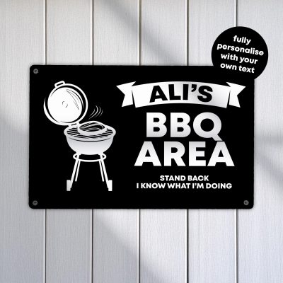 Custom Name Grill Master Sign Rustic BBQ Plaque Personalised Outdoor Kitchen Decor