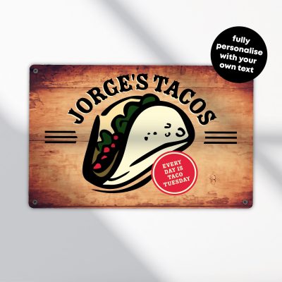 Custom Taco Bar Sign Personalised Outdoor Kitchen Plaque Patio Decor