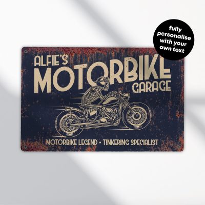 Classic Motorcycle Sign Rustic Retro Garage Decor for Biker Enthusiast Wall Art