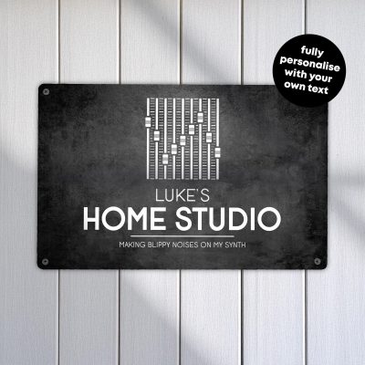 Personalised Home Studio Sign Custom Music Room Wall Art High Gloss Aluminium Decoration