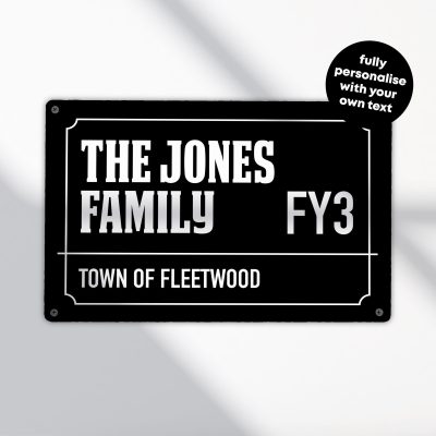 Personalised Street Sign House Name Plaque Custom Metal Wall Decor New Home Gift