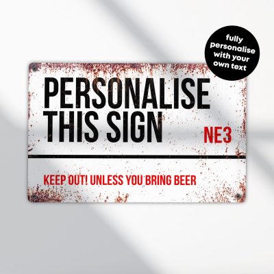 Vintage London Street Sign Personalised Metal Wall Art for Home Bar Pub Decor