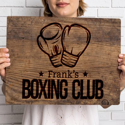 Personalised Boxing Club Sign Custom Gym Wall Art Fighter Training Room Decoration