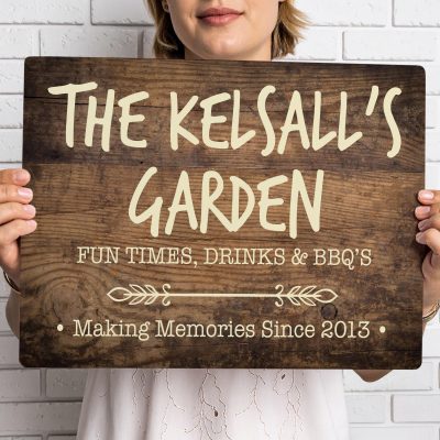 Personalised Family Garden Sign Custom Aluminium Outdoor Wall Art Yard Decoration Plaque