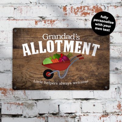 Personalised Garden Allotment Sign Custom Metal Shed Wall Art Outdoor Plot Decoration