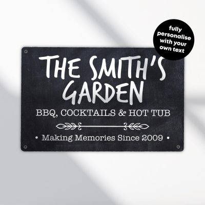 Personalised Garden Allotment Sign Custom Metal Shed Wall Art Outdoor Garden Plot Decoration