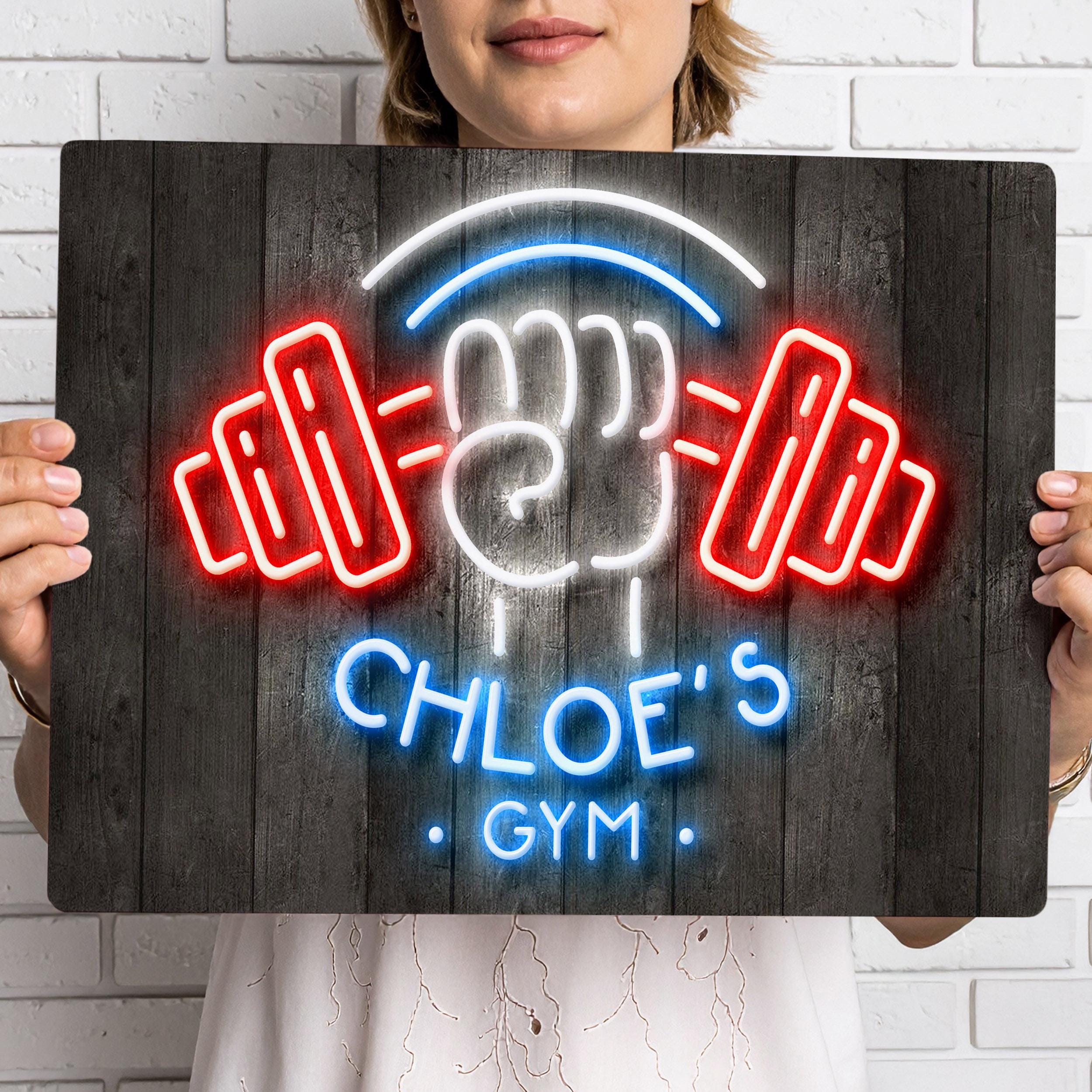 Personalised Home Gym Decor Faux Neon Wall Art Gift Idea Fitness Sign