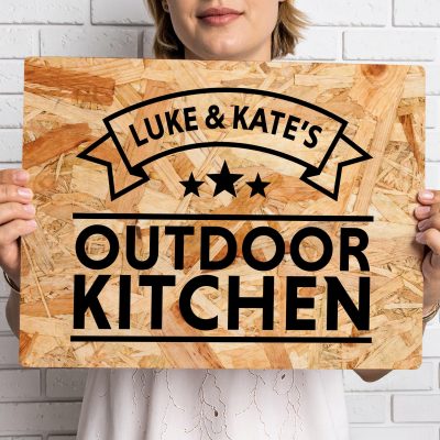 Personalised Outdoor Kitchen Sign Family Name Patio Decor New Home Housewarming Gift