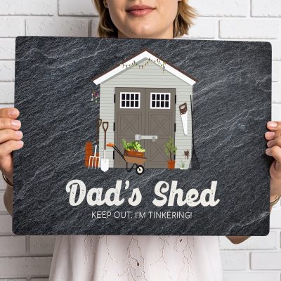 Personalised Shed Sign Custom Metal Workshop Decor Dad Christmas Gift Plaque