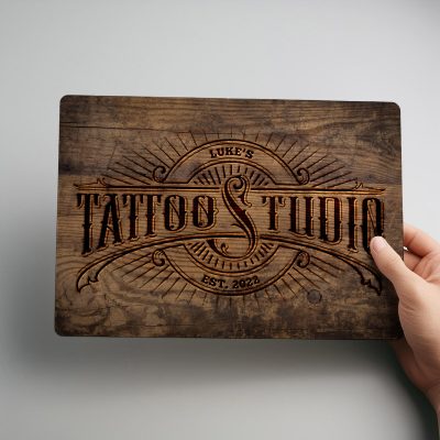 Personalised Tattoo Studio Sign Custom Business Metal Plaque Shop Wall Art