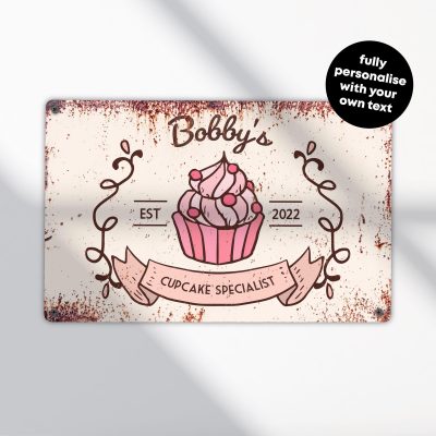 Personalised Cakery Sign Custom Metal Cake Shop Wall Art Pastry Kitchen Bakery Decoration
