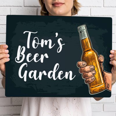 Personalised Beer Garden Metal Sign Custom Bar Wall Art Home Pub Decoration Outdoor Drinks Sign
