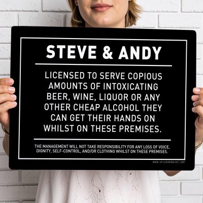 Personalised Funny Bar Sign: Custom Pub Decor, Home Bar Art
