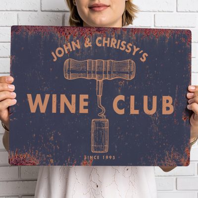 Vintage Wine Cellar Sign Custom Metal Plaque Retro Home Bar Decor